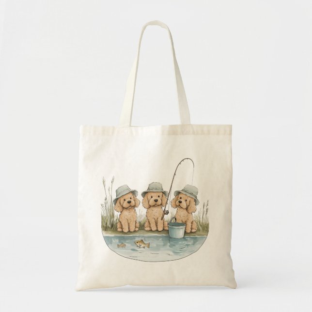 Goldendoodle Hundar Fishing Tygkasse (Framsidan)