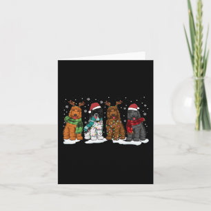 Goldendoodle Hundar jul Ljus Golden Doodle D Kort
