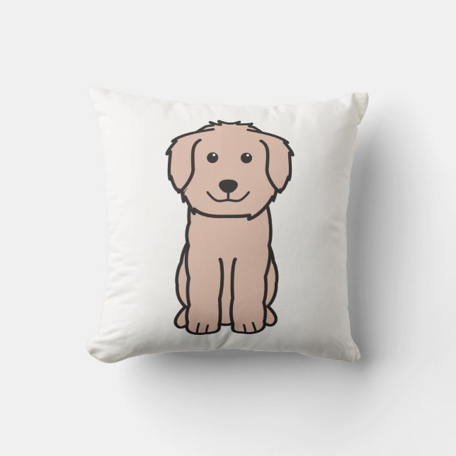 Goldendoodle hundtecknad kudde (Framsida)