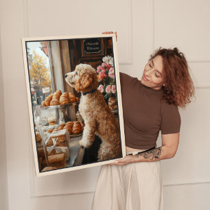 Goldendoodle i fransk bakery-konst canvastryck