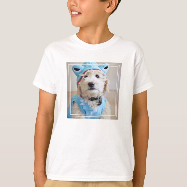 Goldendoodle i hajkostym t shirt (Framsida)