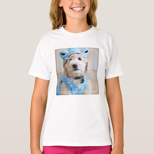 Goldendoodle i hajkostym t shirt (Framsida)
