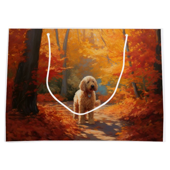 Goldendoodle i Höst löv Fall Inspire (Framsidan)