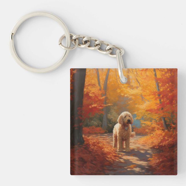 Goldendoodle i Höst löv Fall Inspire (Framsidan)