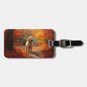 Goldendoodle i Höst löv Fall Inspire Bagagebricka