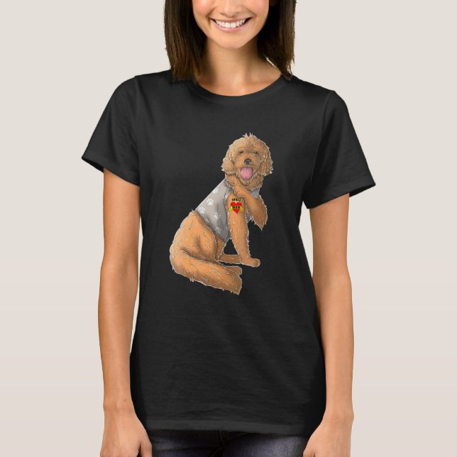 Goldendoodle I Kärlek Mamma Tattoo Hund Funny Mor T Shirt (Framsida)
