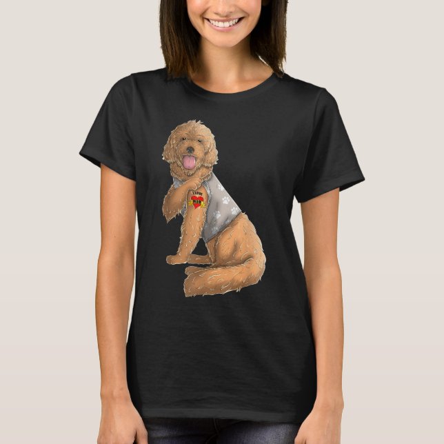 Goldendoodle I Kärlek Mamma Tattoo Hund Funny Mor T Shirt (Framsida)