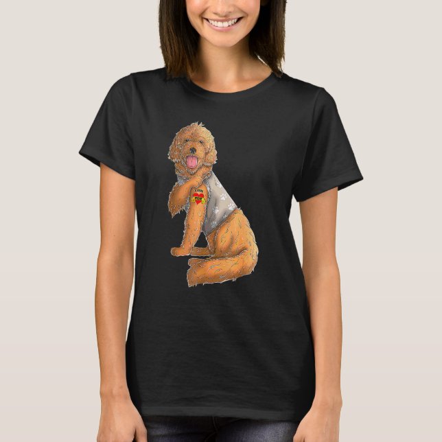 Goldendoodle I Kärlek Mamma Tattoo Hund Mors dag 1 T Shirt (Framsida)