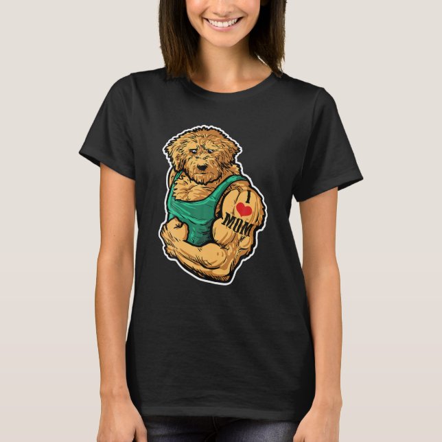 Goldendoodle I Kärlek Mamma Tattoo Hund Workout Fi T Shirt (Framsida)