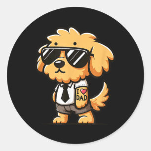 Goldendoodle I Kärlek Pappa Rolig hund Tattoo Runt Klistermärke