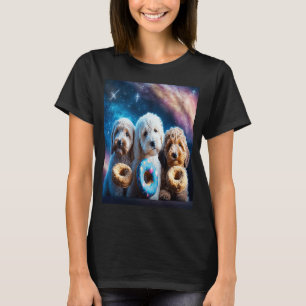 Goldendoodle in space with Donuts Cute Doodle Boys T Shirt