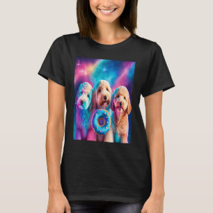 Goldendoodle in space with Donuts Cute Doodle Boys T Shirt