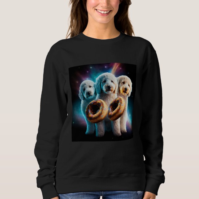 Goldendoodle In Space With Donuts Cute Doodle Boys T Shirt (Framsida)