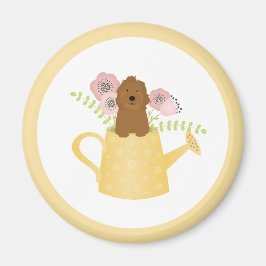 Goldendoodle in Watering Can Gult Magnet