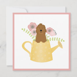 Goldendoodle in Watering Can Kort