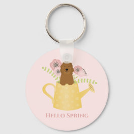 Goldendoodle in Watering Can Nyckelring