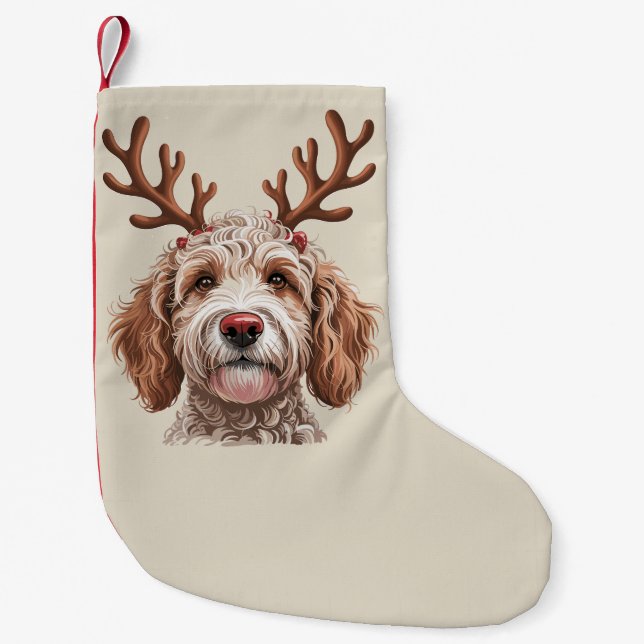 Goldendoodle jul Älskare Hund Mamma Gift Liten Julstrumpa (Framsidan)