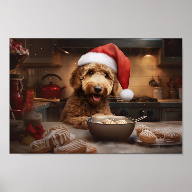 Goldendoodle jul Cookies Festive Helgdag Poster (Framsidan)