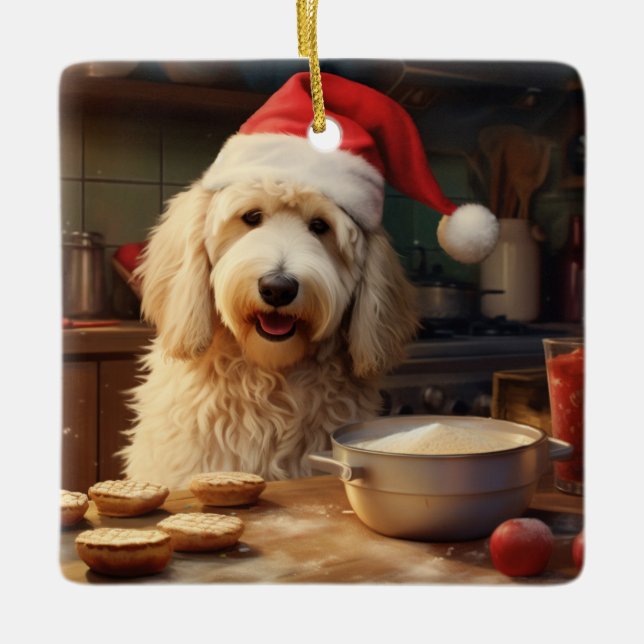 Goldendoodle jul Cookies Helgdag Julgransprydnad Keramik (Framsida)