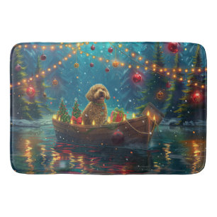 Goldendoodle jul - festlig resa badrumsmatta