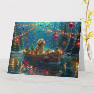 Goldendoodle Jul Festlig Resa Kort