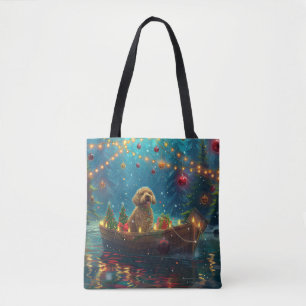 Goldendoodle Jul Festlig resa Tygkasse