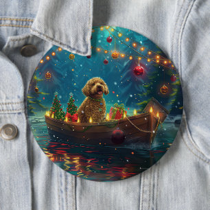 Goldendoodle jul festliga resa knapp