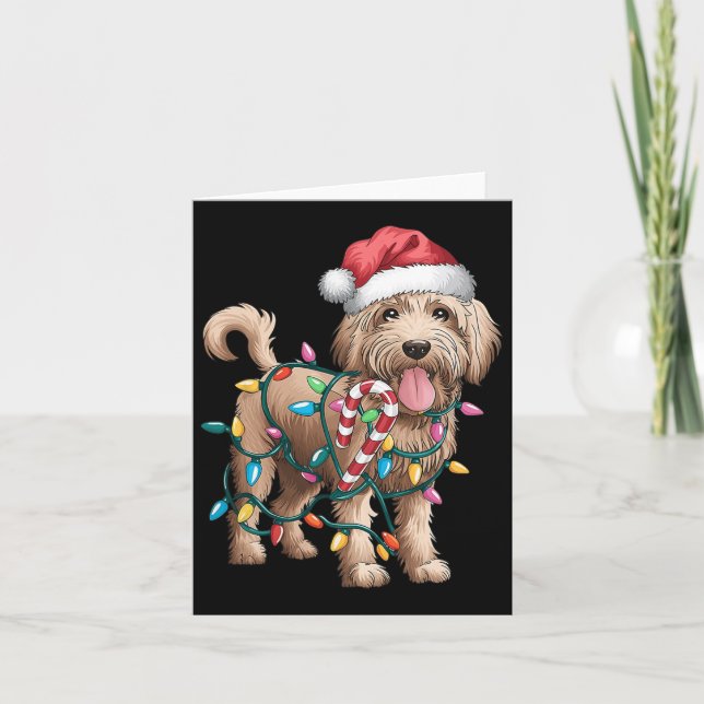 Goldendoodle jul Golden Doodle Pajamas for W Kort (Framsida)