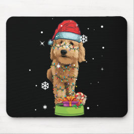 Goldendoodle jul Santa Rolig hund Älskare Gift Musmatta