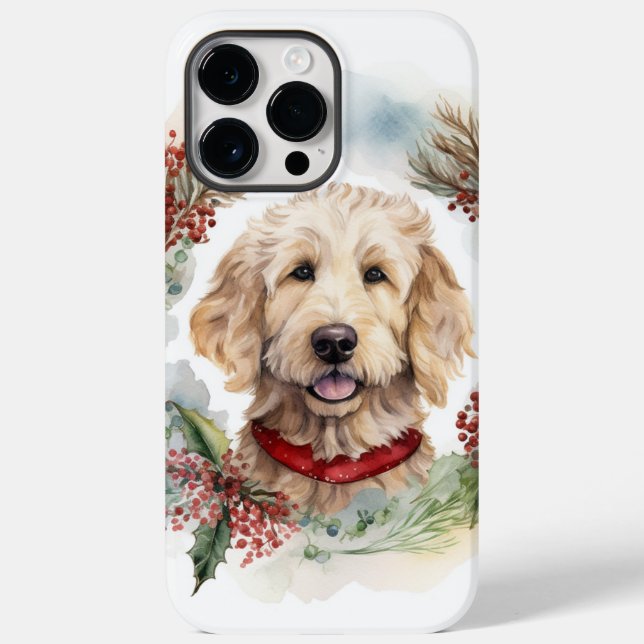 Goldendoodle jul Utandning Festive Valp (Baksida)