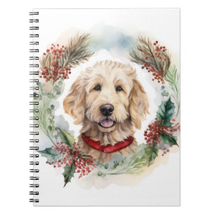 Goldendoodle jul Utandning Festive Valp Anteckningsbok