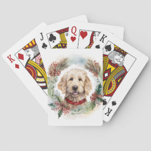 Goldendoodle jul Utandning Festive Valp Casinokort