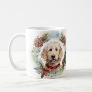 Goldendoodle jul Utandning Festive Valp Kaffemugg