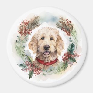 Goldendoodle jul Utandning Festive Valp Magnet