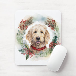 Goldendoodle jul Utandning Festive Valp Musmatta