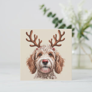 Goldendoodle julälskande hundmamma present julkort