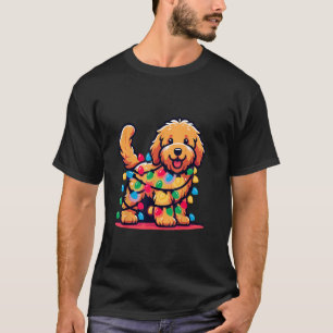 Goldendoodle Julgran Julafton Ljus Golden Doo T Shirt