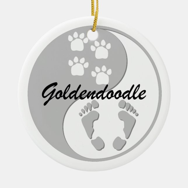 goldendoodle julgransprydnad keramik (Framsidan)
