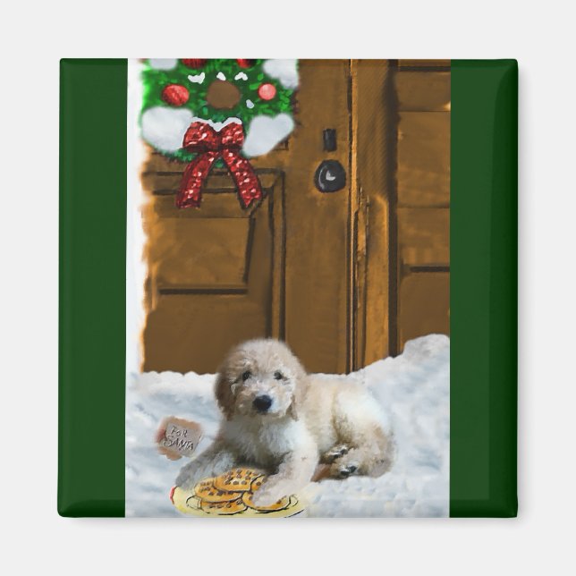 Goldendoodle-julklappar Magnet (Framsidan)