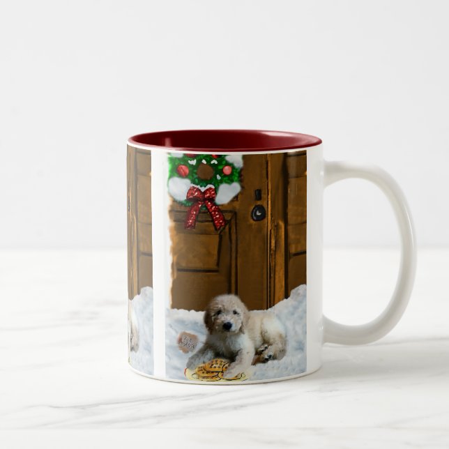 Goldendoodle-julklappar Två-Tonad Mugg (Höger)