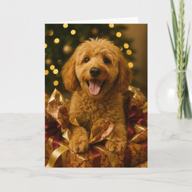 Goldendoodle julkort kort (Framsida)