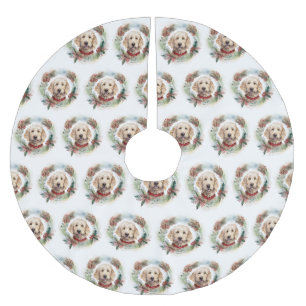 Goldendoodle Julkrans Festlig Valp Julgransmatta Borstad Polyester