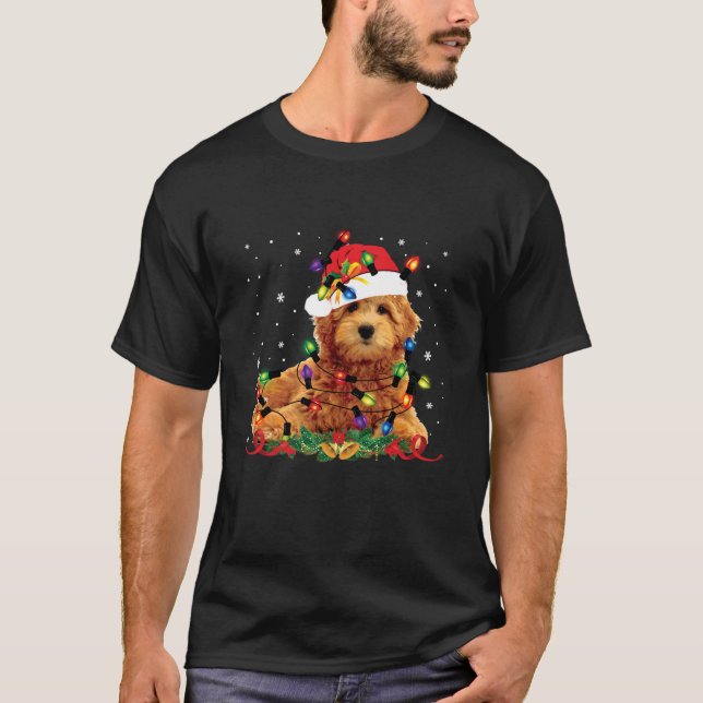 Goldendoodle julrenar Ljus Rolig hund X T Shirt (Framsida)