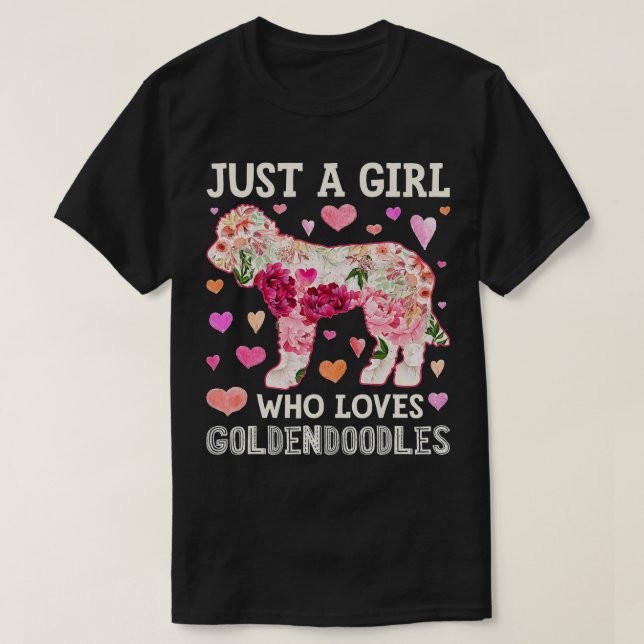 Goldendoodle Just A Girl Who Loves Dog Flower Wome T Shirt (Design framsida)