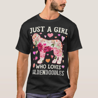 Goldendoodle Just A Girl Who Loves Dog Flower Wome T Shirt