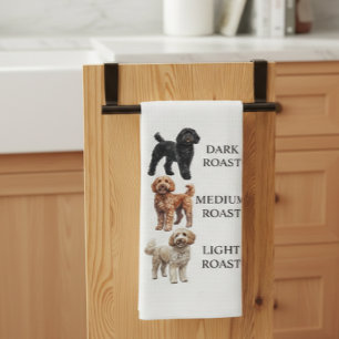 Goldendoodle Kaffe Ljust Mörkt Medium Rost Kökshandduk