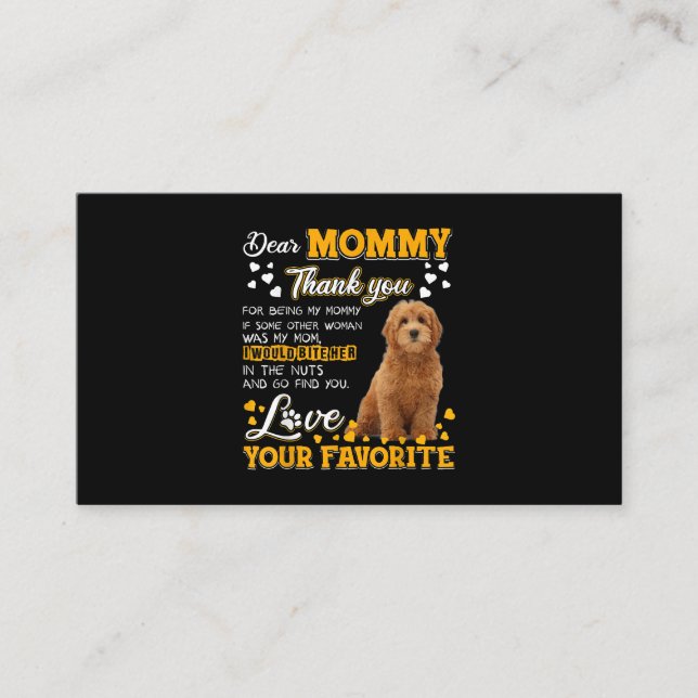 Goldendoodle Kära Mamma Tack för att vara min Mamm Visitkort (Framsida)