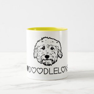 Goldendoodle kärlek! Gullig klotterhund Två-Tonad Mugg