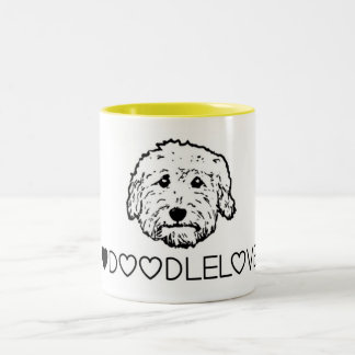Goldendoodle kärlek! Gullig klotterhund Två-Tonad Mugg