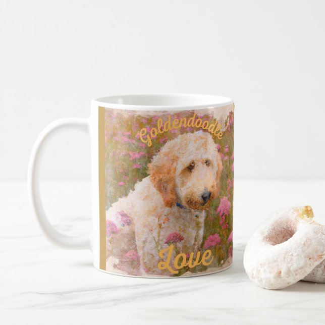 Goldendoodle kärlek i detta vackra kaffemugg (Med munk)